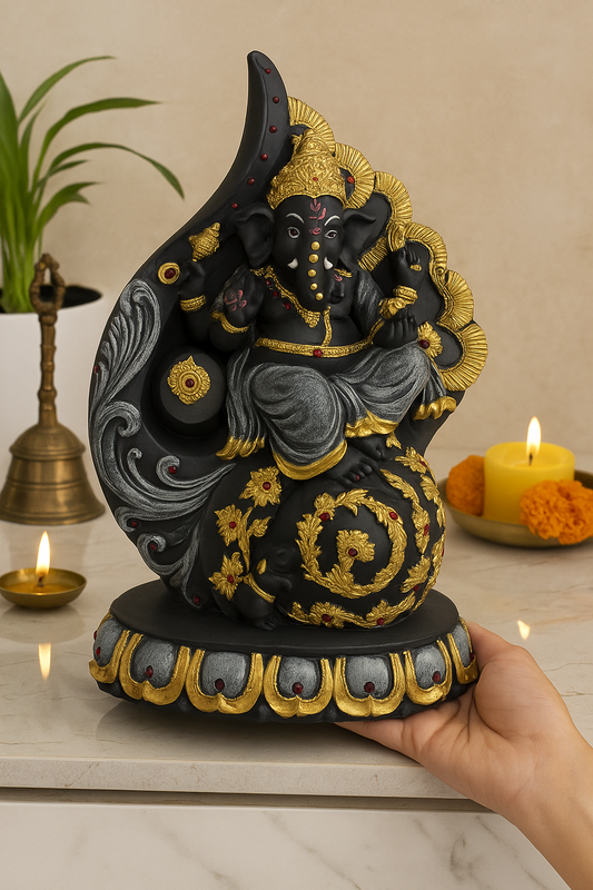 ✨ Black & Golden Lord Ganesha Idol✨✨