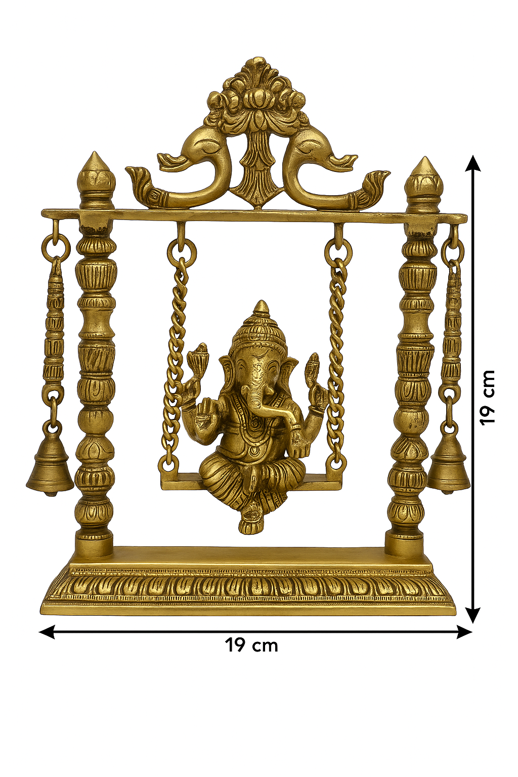 Brass Ganesh Ji on Jhoola (Swing) Idol