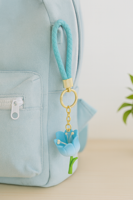 Blue Flower Keychain-