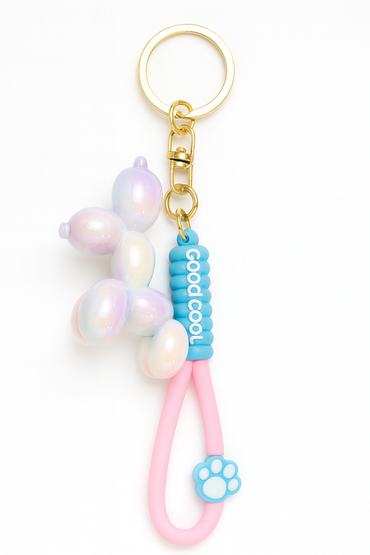 Pastel Balloon Dog Keychain