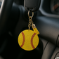 Sparkling Yellow Softball Keychain