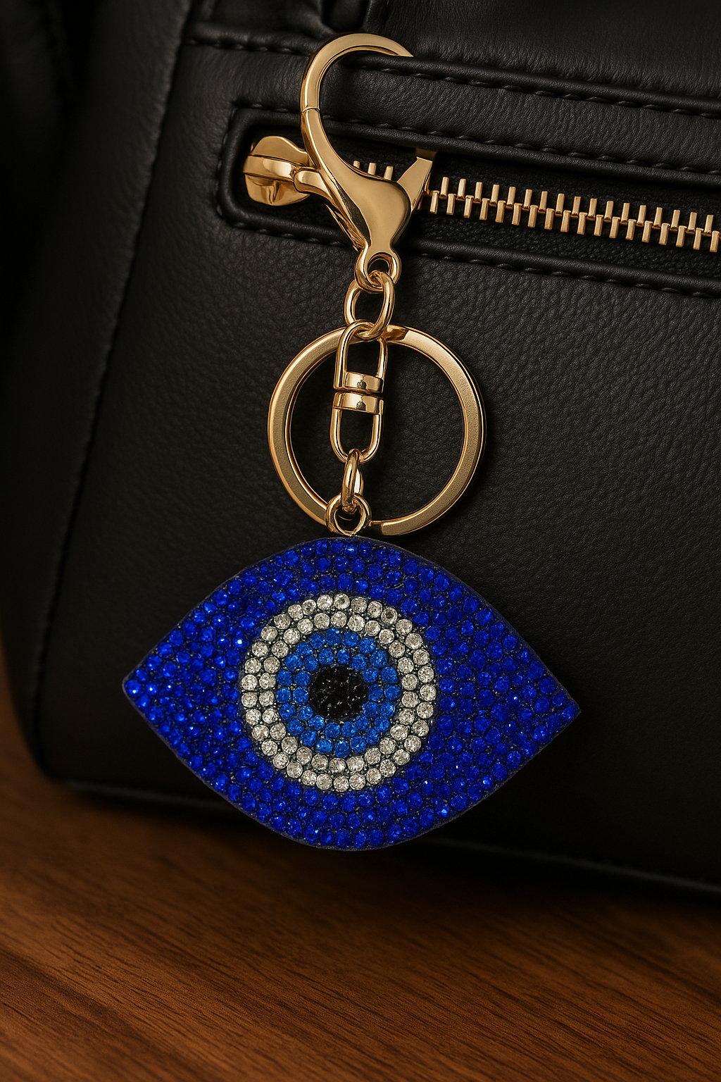 Blue Evil Eye Rhinestone Keychain