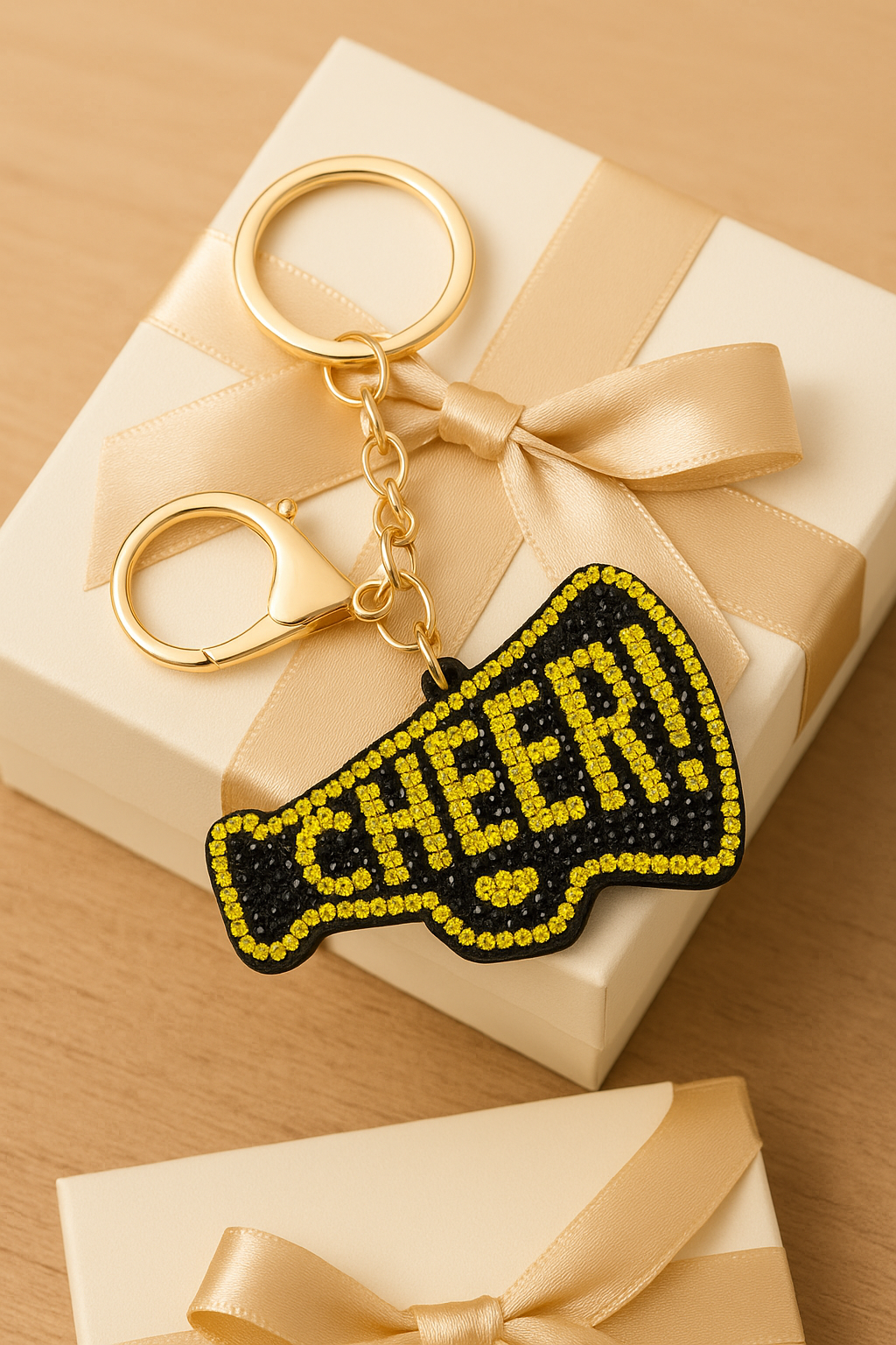“CHEER!” Rhinestone Keychain