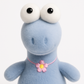 Cute Blue Dino Plush Toy with Flower Necklace