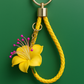 Yellow Braided Faux Leather Keychain