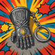 Infinity Gauntlet Silver Metal Keychain