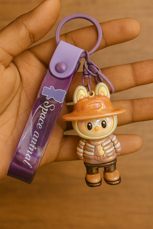 Space Animal Purple Cat Keychain |