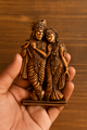 Radha Krishna Bronze Finish Miniature Idol