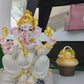 "White & Golden Lord Ganesha Idol