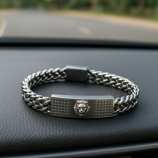 Premium Stainless Steel Lion Head Bracelet for Men
