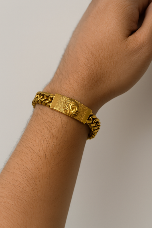 Premium Gold Stainless Steel Men’s Bracelet –